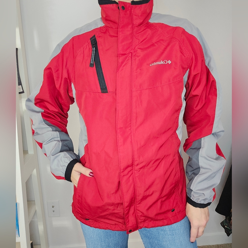 Red Old School Columbia Jacket